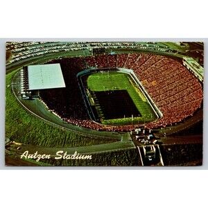 Postcard Oregon Eugene University Ducks Autzen Stadium Baker Memorial Park 1967